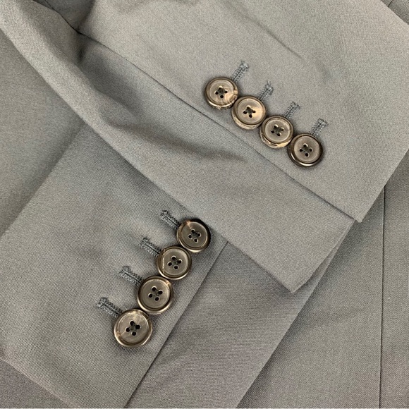Theory Gray Wool Stretch Two Button Blazer Sports Coat Suit Jacket - Picture 6 of 8